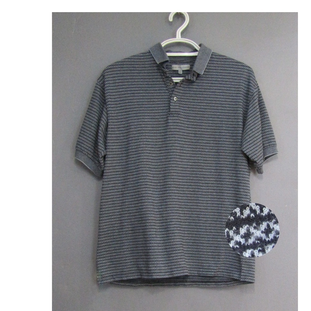 Bert Pulitzer Blue Knit Polo Golf Shirt Size L